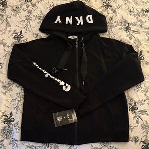 DKNY Sport Steelers Black Hoodie with White Details